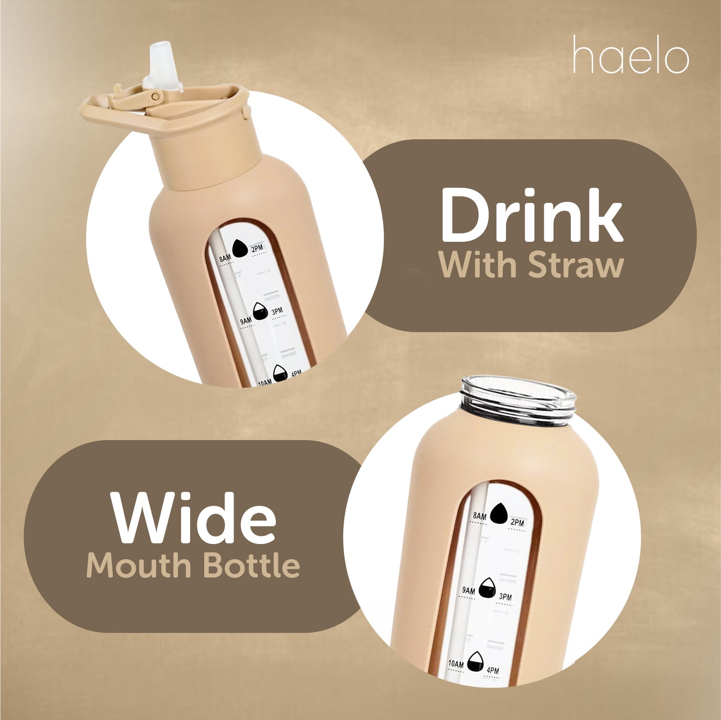 haelo motivational glass bottle 24 oz